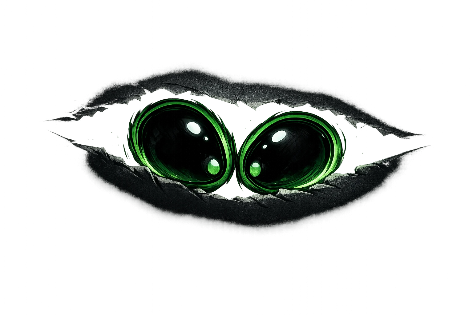 Disclosures mascot — eyes peering through a torn opening